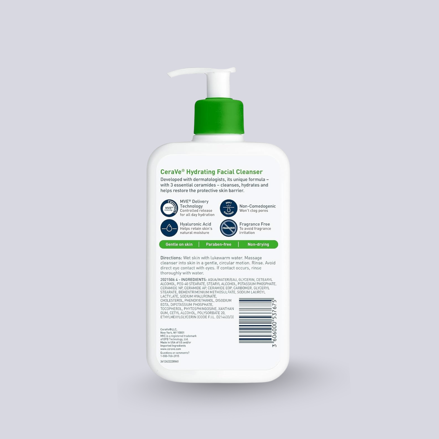 CeraVe Hydrating Cleanser 237ml – Gentle Face Wash for Normal to Dry Skin