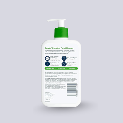 CeraVe Hydrating Cleanser 237ml – Gentle Face Wash for Normal to Dry Skin