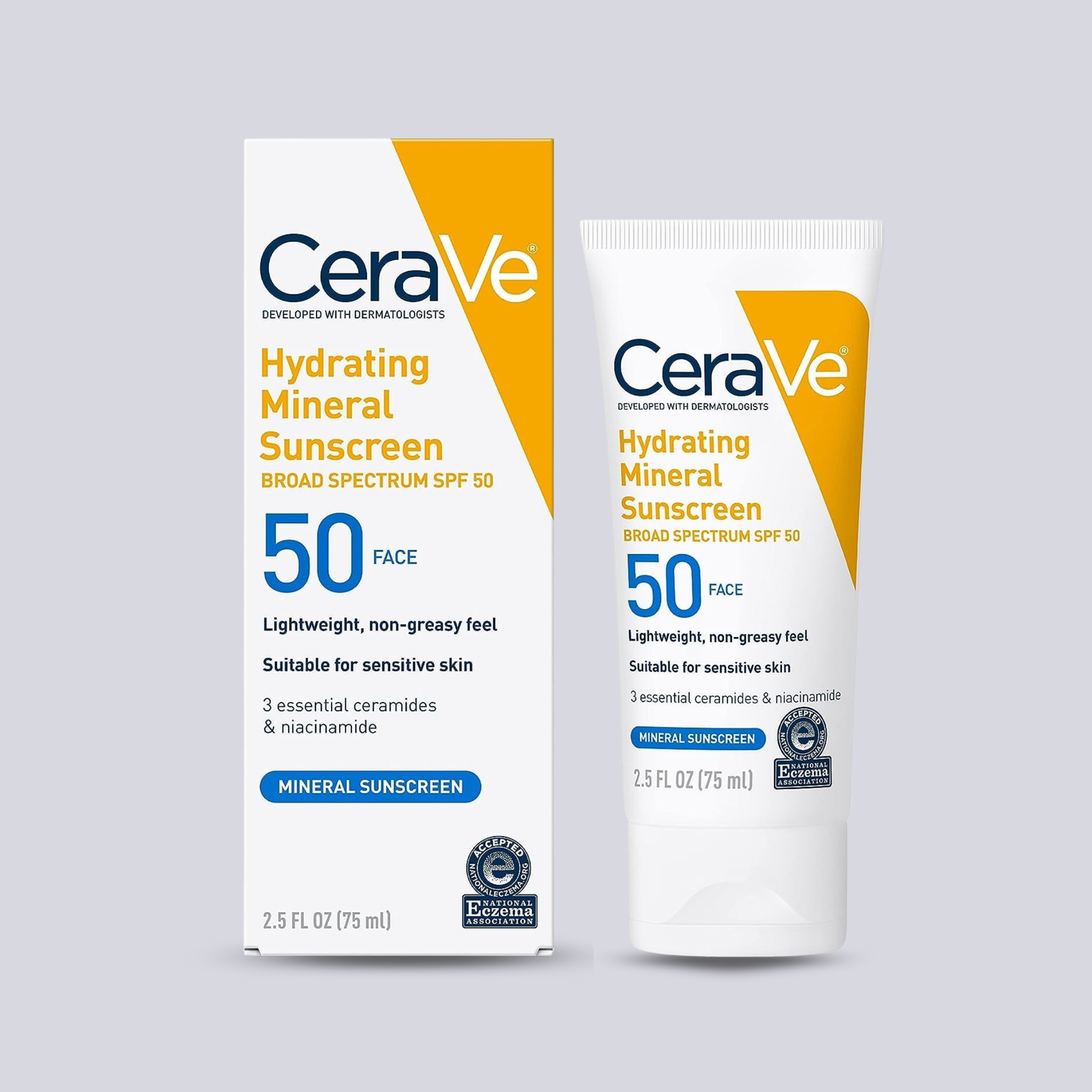 CeraVe Hydrating Mineral Sunscreen SPF 50 – Face Lotion for Sensitive Skin